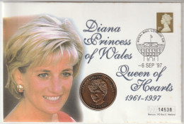 LETTRE PHILATELIQUE NUMISMATIQUE COMMEMORATIVE DIANA - Maundy Sets  & Conmemorativas