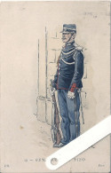 Illustrateur Kauffmann Paul, Militaria, Uniformes,  19 Gendarme à Pied, Edition L'H - Kauffmann, Paul