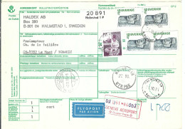 SUEDE  Ca.1981: Bulletin D'Expédition De HALMSTAD Pour LE MONT (VD, Suisse), CAD D'arrivée Au Dos - Storia Postale