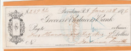 United States Old Check Cheques - Chèques & Chèques De Voyage