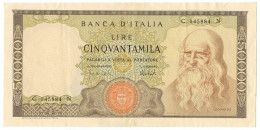 50000 LIRE BANCA D'ITALIA LEONARDO DA VINCI MEDUSA 04/02/1974 SPL - Autres & Non Classés