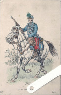 Illustrateur Kauffmann Paul, Militaria, Uniformes,  22  Hussard, Cheval, Edition L'H - Kauffmann, Paul