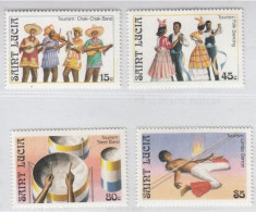 SAINT LUCIA Tourism, Fire, Dancer,Dance,Music, Band, Drummer 4v MNH Set MNH  (**) - St.Lucie (1979-...)