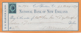 United States Old Check Cheques - Chèques & Chèques De Voyage