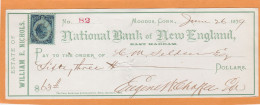 United States Old Check Cheques - Chèques & Chèques De Voyage