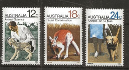 Australia 1971 Animals, Veterinary Examination Of A Lamb, Red Kangaroo (Macropus Rufus),  Guide Dog, MI  469-471 MNH - Nuovi