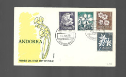 ANDORRA SOBRE PRIMER DIA CIRCULACIÓN 10 JUNIO 1966 FIRST DAY OF ISSUE PREMIER JOUR EMISSION - Brieven En Documenten