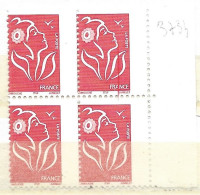 FRANCE N°3734 '(TVP ROUGE) TYPE MARIANNE DE LAMOUCHE PIQUAGE A CHEVAL NEUF SANS CHARNIERE BOC DE 460 - Unused Stamps