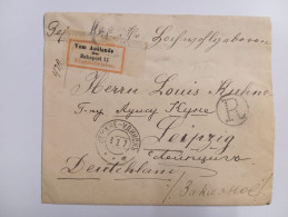 RUSIA TO GERMANY REGISTERED MAIL BAHNPOST LABEL RARE - Autres & Non Classés