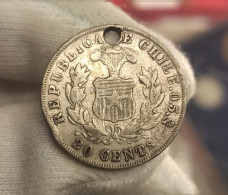 Chile 20 Centavos 1892 Km 138 Plata - Chili