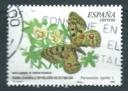 SPANIEN ESPAGNE SPAIN ESPAÑA 2000 BUTTERFLY - FLOWER 35 Ptas USED MI 3527 SG 3633 SC 3023 YV 3261 ED 3694 - Usati