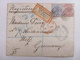 MANCHESTER GREAT BRITAIN TO GERMANY REGISTERED MAIL BAHNPOST LABEL RARE - Non Classificati