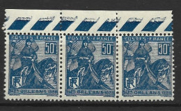 FRANCE N° 257 50C BLEU POINT BLANC DANS LE 5 DU 3EME TIPS NEUF SANS CHARNIERE - Unused Stamps