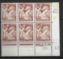 FRANCE N° 652 1F50 MARRON IMPRESSION NEIGEUSE + CD DU 23.1.1945 NEUF SANS CHARNIERE - Neufs