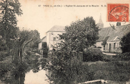 FRANCE - Trôo - L'église Saint Jacques Et Le Moulin - Carte Postale Ancienne - Otros & Sin Clasificación