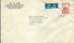 TAIWAN Ca.1960: LSC P.A. De TAIPEI Pour COLOMBO (CEYLAN) - Cartas & Documentos