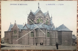 MOUSCRON MOESKROEN Environs De - église De La Marlière CP Postée En 1909 édit Bazar Franco-Belge - Moeskroen