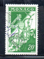 MONACO 1959 KNIGHT IN ARMOR PRE-CANCELS PRECANCELED HISTORY 20f USED OBLITERE' USATO - Used Stamps