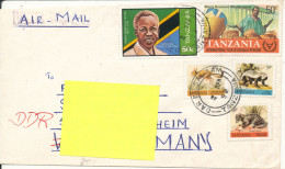 Tanzania Cover Sent Air Mail To Germany DDR 2-3-1992 With More Topic Stamps - Tanzanie (1964-...)