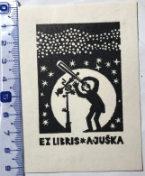 Ex-libris Pour Antanas Juska. Astronomie Étoile Télescope. Exlibris For A. Juska. Astronomy Star Telescope Sky-watcher - Bookplates
