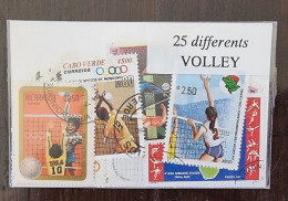 VOLLEY BALL Lot De 25 Timbres Poste Tous Differents. Satisfaction Assurée - Volleybal