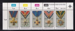 SOUTH AFRICA, 1990, MNH Control Block Of 5, National Orders, M 808-812 - Ongebruikt