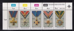 SOUTH AFRICA, 1990, MNH Control Block Of 5, National Orders, M 808-812 - Unused Stamps