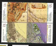 Argentina 1999 Cartography Complete Set Of 4 Values Se-Tenant Block MNH - Nuovi