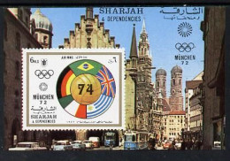 Sharjah 1972, Footbal, Rimet Cup, Olympic Games In Munich, Block IMPERFORATED - 1974 – Germania Ovest