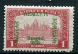 HUNGARY (SZEGED) 1919 Parliament 1 Kr.  LHM / *.  Michel 16 - Szeged