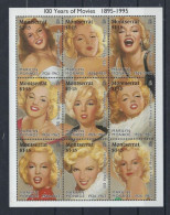 ● Montserrat 1995 ️֍ 100° CINEMA : BF Marilyn Monroe ֍ Foglietto Di 9 Valori Diversi MNH ● Lott0 N. 2204 ● - Montserrat