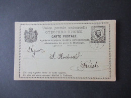 Montenegro Um 1890 Ganzsache / Antwortkarte Gestempelt Nach Trieste Gesendet - Montenegro