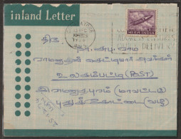 India Rocket Stamp With Private Inland Letter With  Coimbatore R.M.S.  Cancellation WITH Slogan (a192) - Other (Air)