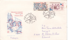 OBROZENA NARODONI FRONTA CSSR VITEZNY UNOR   COVERS   FDC    Tchécoslovaquie - Covers & Documents