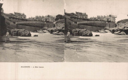 CARTES STEREOSCOPIQUES BIARRITZ LA MER BASSE - Stereoscope Cards