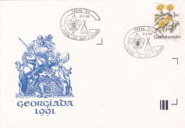 Saint George Slaying The Dragon  COVERS  FDC    CIRCULATED  1991  Tchécoslovaquie - Storia Postale