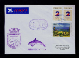 Sp10261 CHILE Rompehielos "Viel" Antartic Whales Marine Mammals Pinguins Faune Mailed Esslingen - Baleines