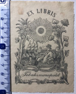 Ex-libris Exlibris Tobaksmonopolet. Suède Bateau Tabac Pipe Enfant Soleil Fumeur Sweden Ship Tobacco Pipe Boy Sun Smoker - Bookplates