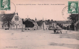 Le Mesle Sur Sarthe - Place Du Marché - Route De Saint Aubin  - CPA °J - Le Mêle-sur-Sarthe