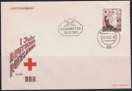 DDR GDR RDA - Rotes Kreuz (MiNr: 385) 1953 - FDC - 1950-1970