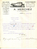 FACTURE.47.AGEN.SELERIE.CARROSSERIE.A.MERCHEZ 25 COURS DE BELGIQUE. - Auto's