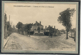 CPA (89) VILLENEUVE-la-GUYARD - Aspect Du Carrefour Avenue De La Gare Et Monument Aux Morts En 1920 - Villeneuve-la-Guyard