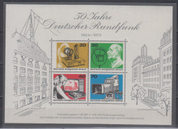 Berlin Rundfunkblock MiNo. Bl. 4 ** Abart Farbe Braungelb Bei Der 20 Pf Stark Nach Rechts Verschoben, Dto Graue Schrift - Variedades Y Curiosidades