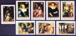 Rwanda 1977 Mint No Gum 8v, Art, Paintings, 400th Annv. Of Rubens - Rubens