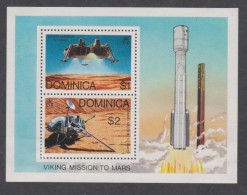 Dominique BF N° 38 X Missions Viking Sur Mars,  Le Bloc, Sans Charnière, TB - Dominica (...-1978)