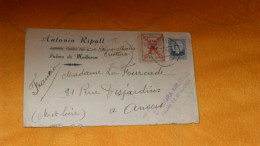 ENVELOPPE ANCIENNE DE 1936../ ANTONIO RIPOLL PALMA DE MALLORCA..CACHETS POUR ANGERS CENSURA MILITAR + TIMBRES X2 - Autres & Non Classés