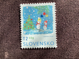 SK 2023 Pofis 807 ** La Poste De Noël Bonhomme De Neige Au Ski Dessin D’enfant - Nuevos