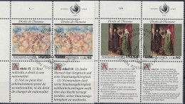 UNO Genf - Menschenrechte (MiNr: 208/9 Zierfelder Franz. + Dt. Als ZDr) 1990 - Gest Used Obl - Gebraucht