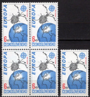 EUROPA Raumfahrt 1991 CSSR 3084+4-Block ** 15€ Forschung Satellit Magion über Erdkugel Sheet Ss CEPT Bf Tschechoslowakei - 1991