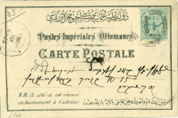 1875 Local Opt 20pa Formular Card Used In Istanbul - Entiers Postaux